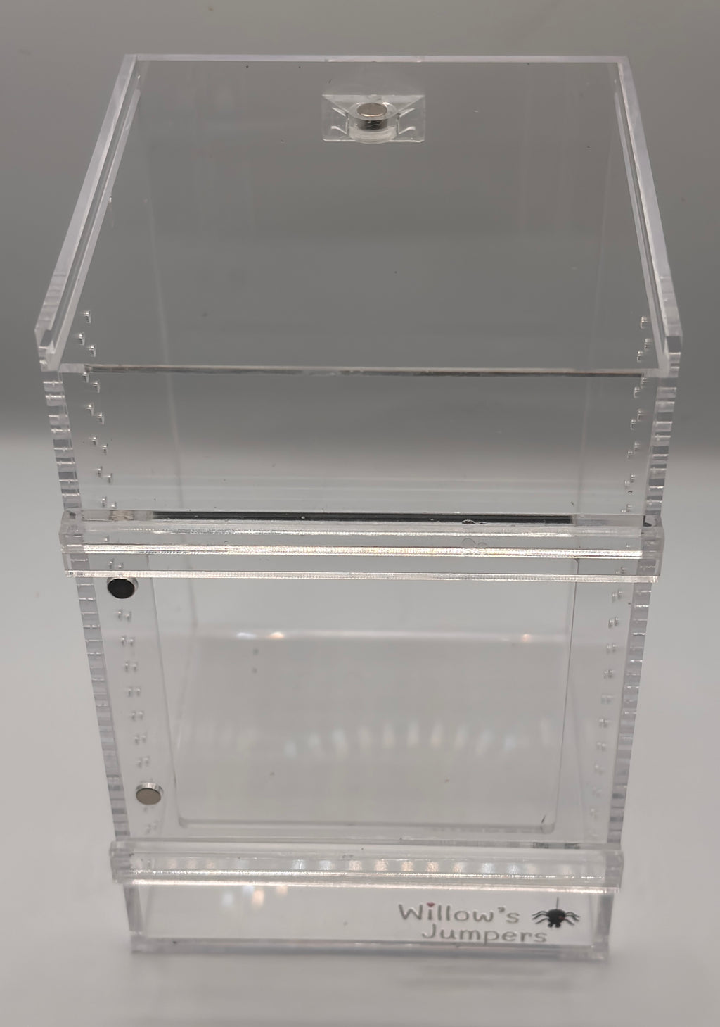 4x4x6 Premium Jumping Spider Enclosure – Top & Front Opening with Magnetic Slider Door